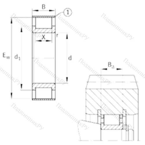 Подшипник роликовый радиальный RSL 182206-A от производителя  INA