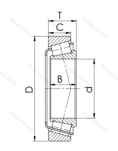 Конический роликовый подшипник 7210 (30210) в Уфе
