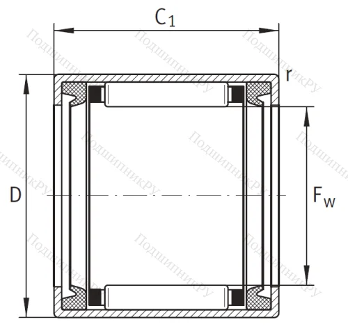 Игольчатый подшипник HK 4020 2RS A L 271 от производителя  INA