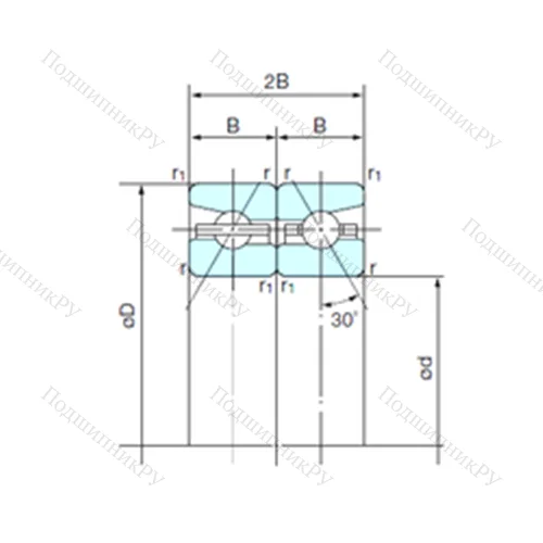 Подшипник шариковый радиально-упорный спаренный 105TAH 10DB