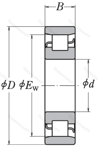Роликовый цилиндрический подшипник N 312 ET от производителя  NSK