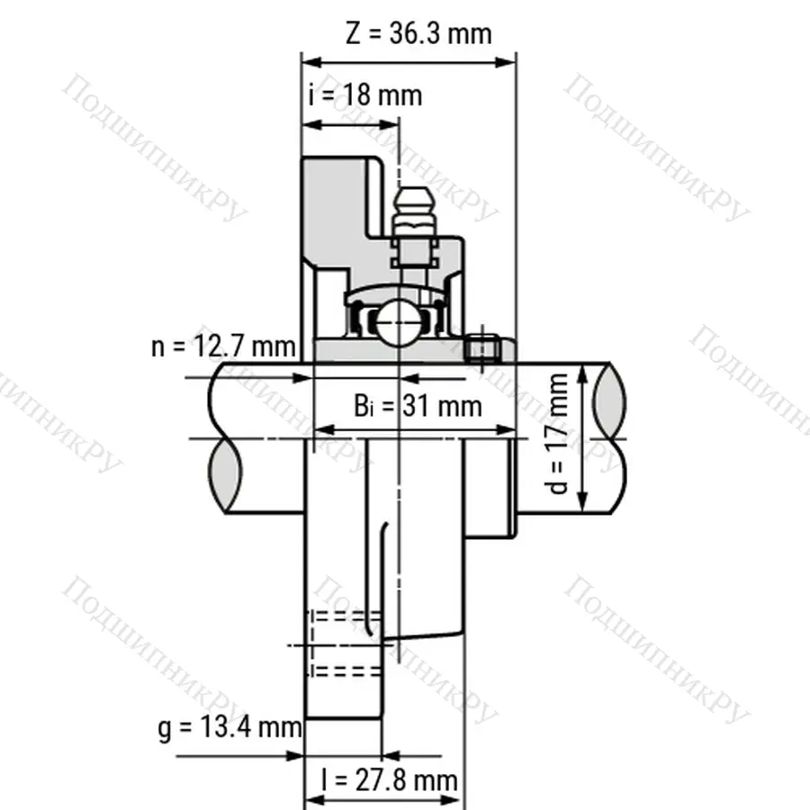 Подшипниковый узел SS-UCFPL 203-W - Вал: 17 мм