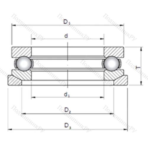 Подшипник шариковый упорный 53336U+U 336