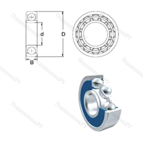 Подшипник шариковый радиальный 16013-2RS от производителя  ZEN