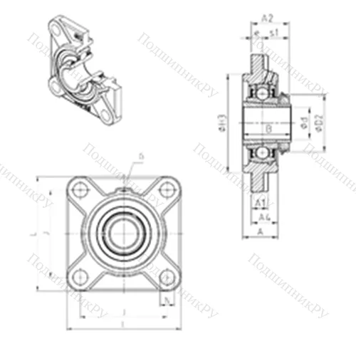 Подшипниковый узел шариковый радиальный UKFS 328H от производителя  SNR