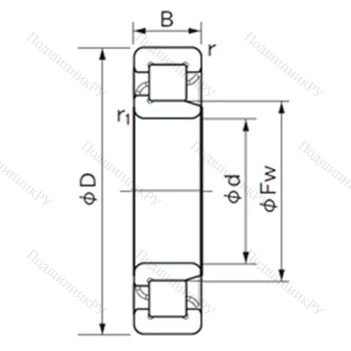 Подшипник роликовый радиальный NJ 2316 E