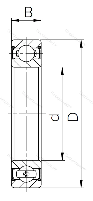 Шариковый однорядный подшипник 80208 (6208 ZZ) в Уфе