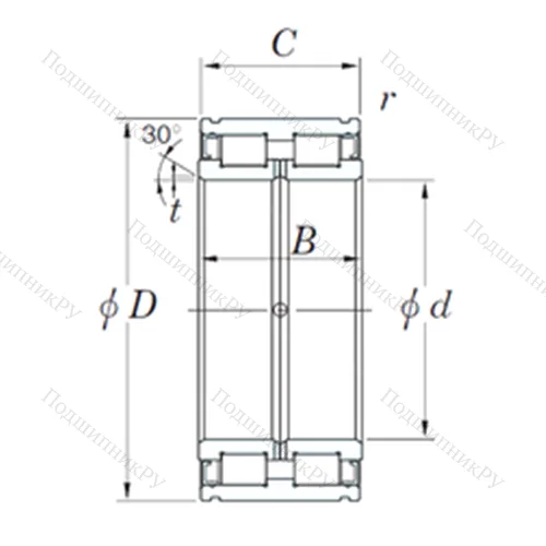 Подшипник роликовый радиальный DC 5022N
