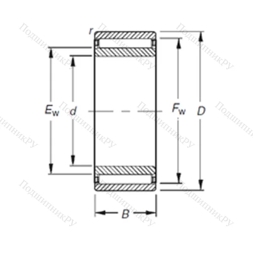 Подшипник игольчатый радиальный NAO 60X 90X 30 от производителя  TIMKEN