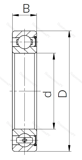 Шариковый однорядный подшипник 60107 (6007 Z) в Уфе