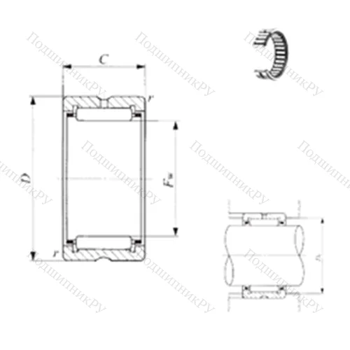 Подшипник игольчатый радиальный BR 324120 от производителя  IKO
