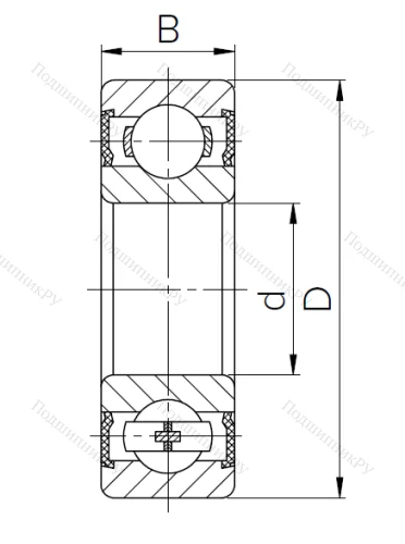 Шариковый однорядный подшипник 6-1180305 AC 17 в Уфе