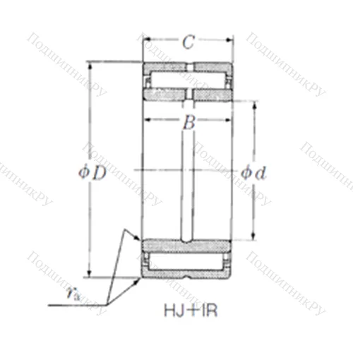 Подшипник игольчатый радиальный HJ-8010436 + IR-688036