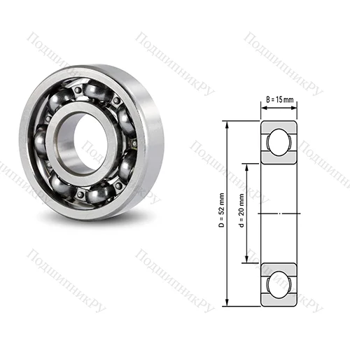 Подшипник шариковый радиальный 6304/17-2RS от производителя  FERSA