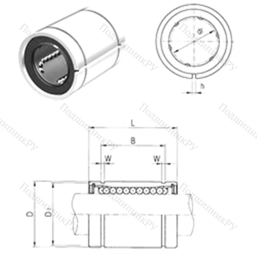 Подшипник шариковый линейный LM 35AJ от производителя  Samick