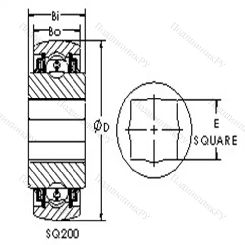 Подшипники шариковые радиальные с квадратным отверстием SQ 208-100 от производителя  AST