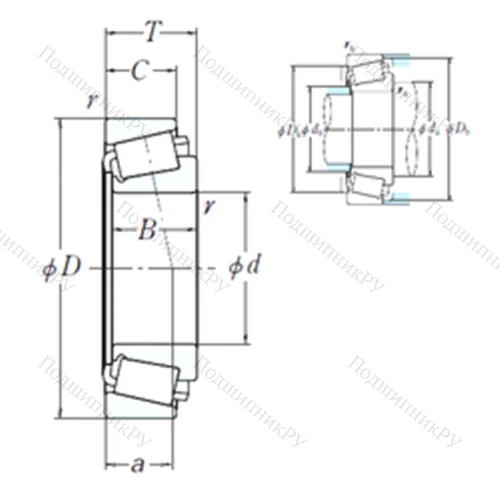Подшипник роликовый радиальный HH 231637/HH 231610 от производителя  NSK Подшипник роликовый радиальный HH 231637/HH 231610 от производителя  NSK
