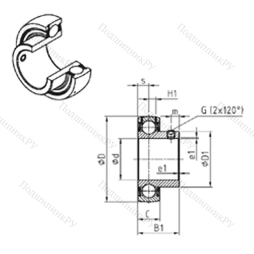 Подшипник шариковый радиальный US 212-39