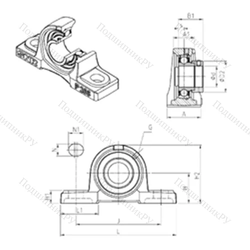 Подшипниковый узел шариковый радиальный ESP 211 от производителя  SNR