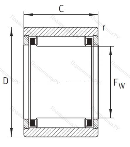 Игольчатый подшипник NK 5/10 TV XL от производителя  INA