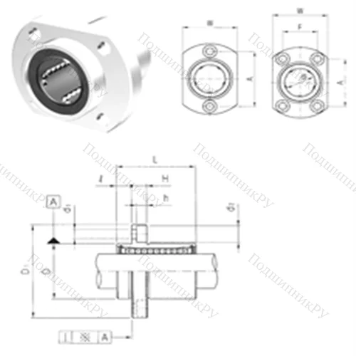 Подшипник шариковый линейный LMHP 13UU от производителя  Samick