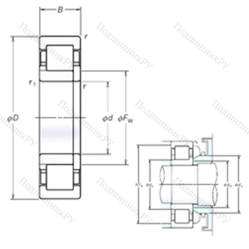 Подшипник роликовый радиальный NUP 314EM