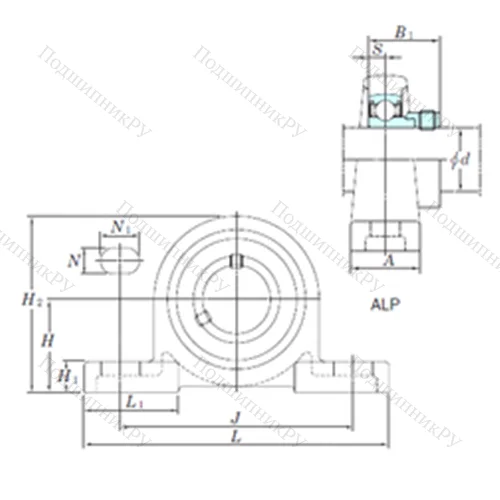 Подшипниковый узел шариковый радиальный ALP 206 от производителя  KOYO