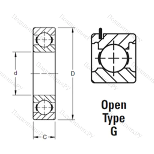 Подшипник шариковый радиальный 208KG