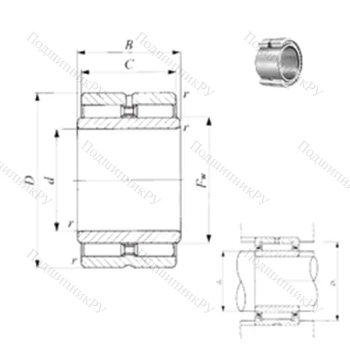 Подшипник игольчатый радиальный GTRI 304830 от производителя  IKO