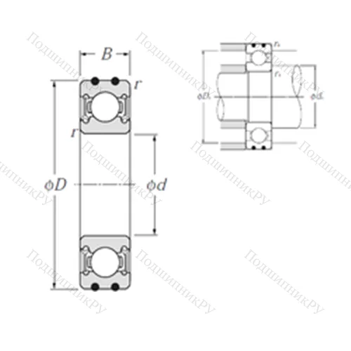 Подшипник шариковый радиальный AC-6207LLU