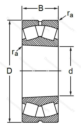 Сферический роликовый подшипник с конической посадкой на вал 30-113617 Н (22317 KMBC 3W 33) в Уфе