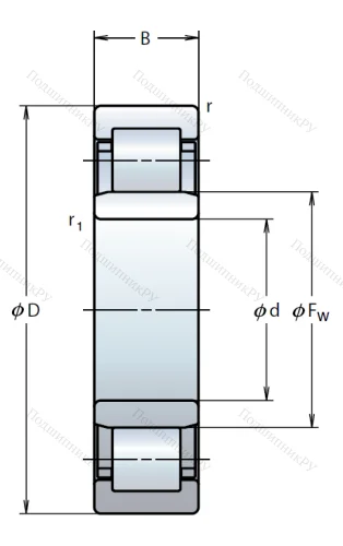 Роликовый цилиндрический подшипник NU 2219 W от производителя  NSK
