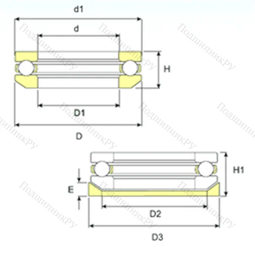 Подшипник шариковый упорный 53307 U 307 от производителя  ISB