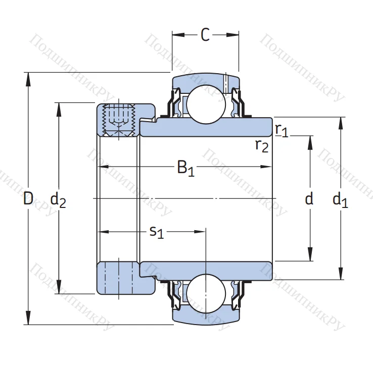 Корпусный подшипник YEL 204-2F в Уфе