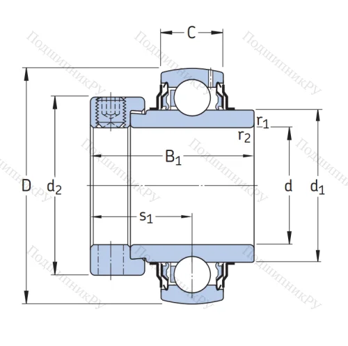 Корпусный подшипник YEL 207-2F в Уфе