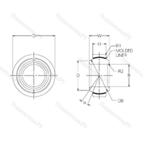 Подшипник скольжения сферический BM 20 от производителя  NMB