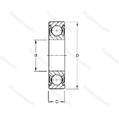 Подшипник шариковый радиальный 305KDD