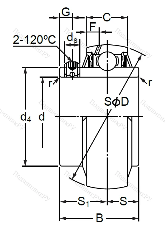 Корпусный подшипник UC 218 (480218 ГОСТ) в Уфе
