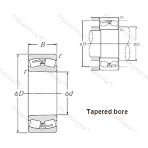 Подшипник роликовый радиальный самоцентрирующийся 23996K от производителя  NTN