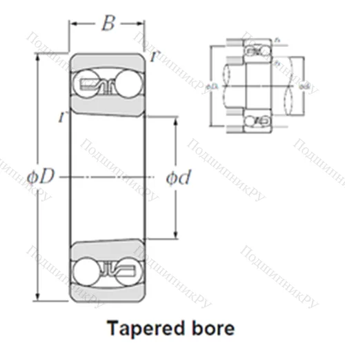 Подшипник шариковый радиальный самоцентрирующийся 2318SK