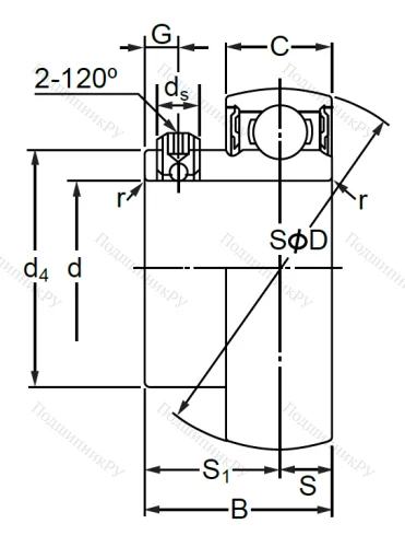 Корпусный подшипник SB 203 (AS 203 D 1) в Уфе
