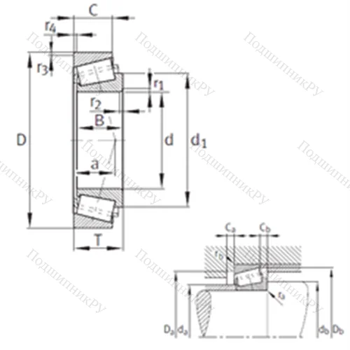 Подшипник роликовый радиально-упорный KJM 822049-JM 822010 от производителя  FAG