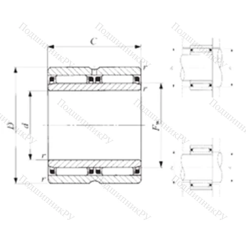 Подшипник игольчатый радиальный NAFW 173026