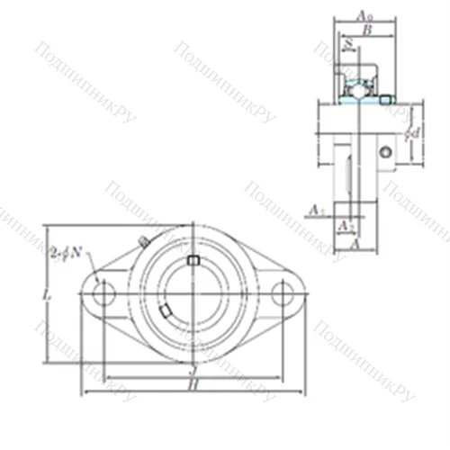 Подшипниковый узел шариковый радиальный UCFL 206-18 от производителя  KOYO