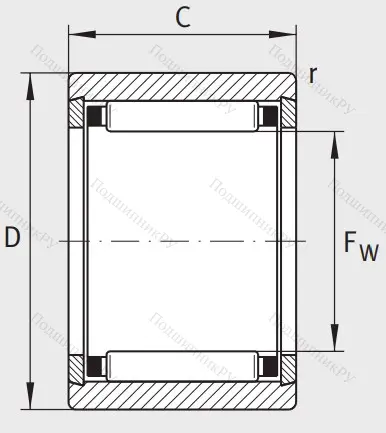 Игольчатый подшипник NK 6/12 TV XL от производителя  INA