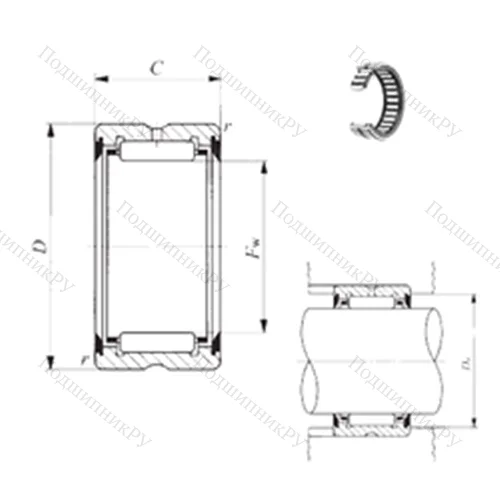 Подшипник игольчатый радиальный BR 324120 UU от производителя  IKO