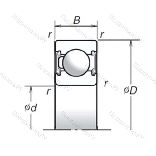 Подшипник шариковый радиальный 6303T 1XVV
