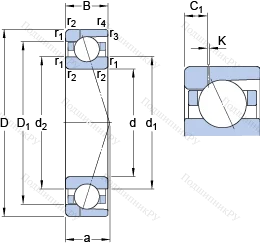 Подшипник 7011 CD/HCP 4AH 1