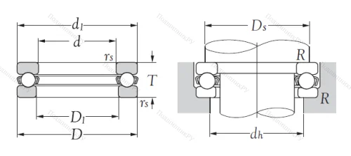 Упорный шариковый подшипник 51112 от производителя  KSM