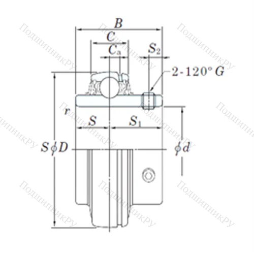 Подшипник шариковый радиальный UC 208S 6